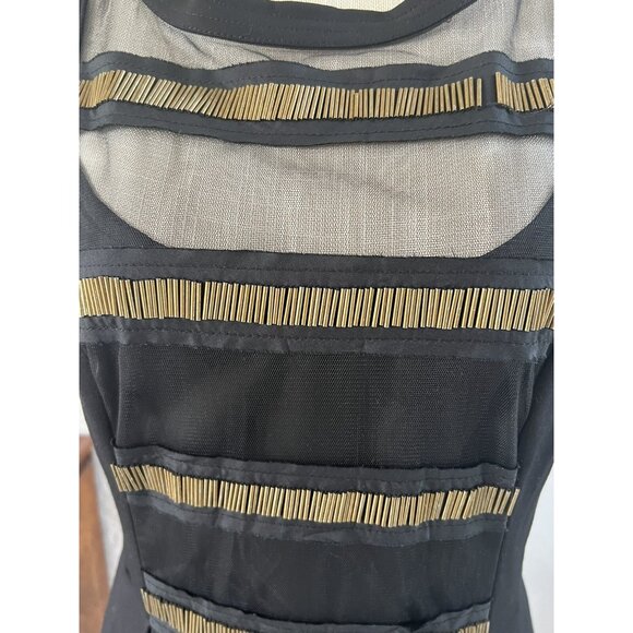Plenty by Tracy Reese Black Sleeveless Mini Dress W/ Sheer size 10 - Picture 5 of 11